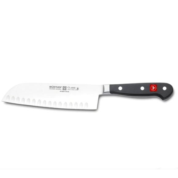 ❤BUY 2 GET 1 FREE Wüsthof 4183-7 Trident Classic Santoku Knife w/ Hollow Edge 7" - Picture 1 of 7